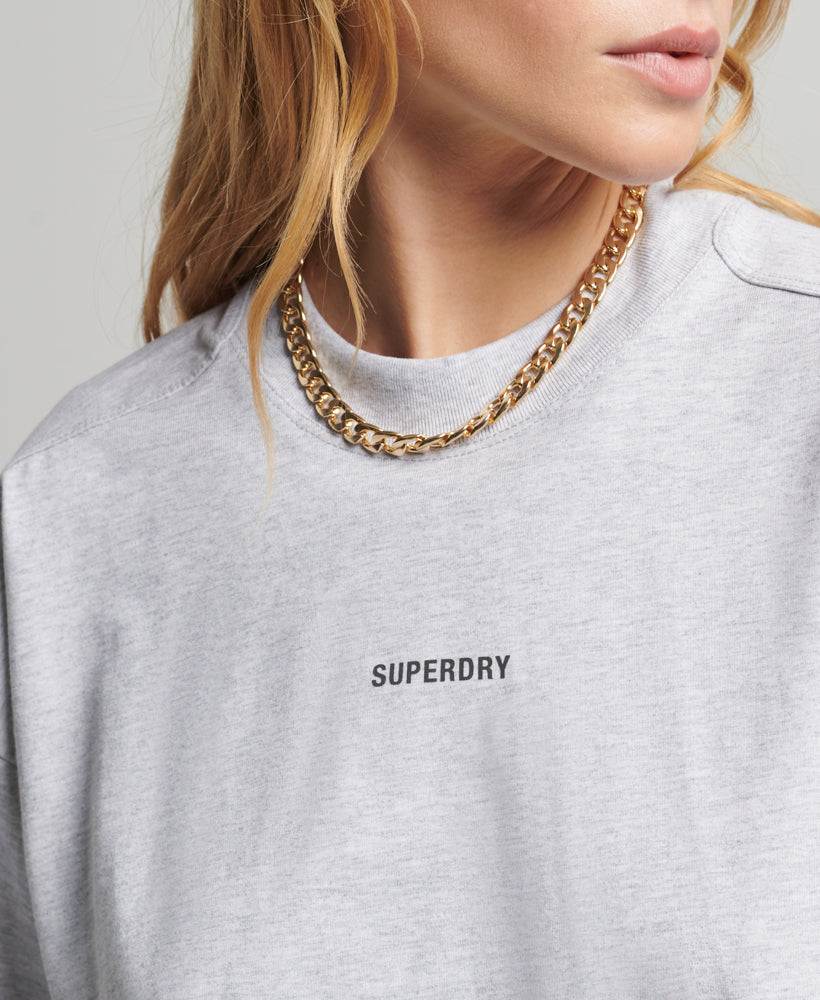 Superdry Code Cl Linear Loose Crew Hnědé | 289503-YGS