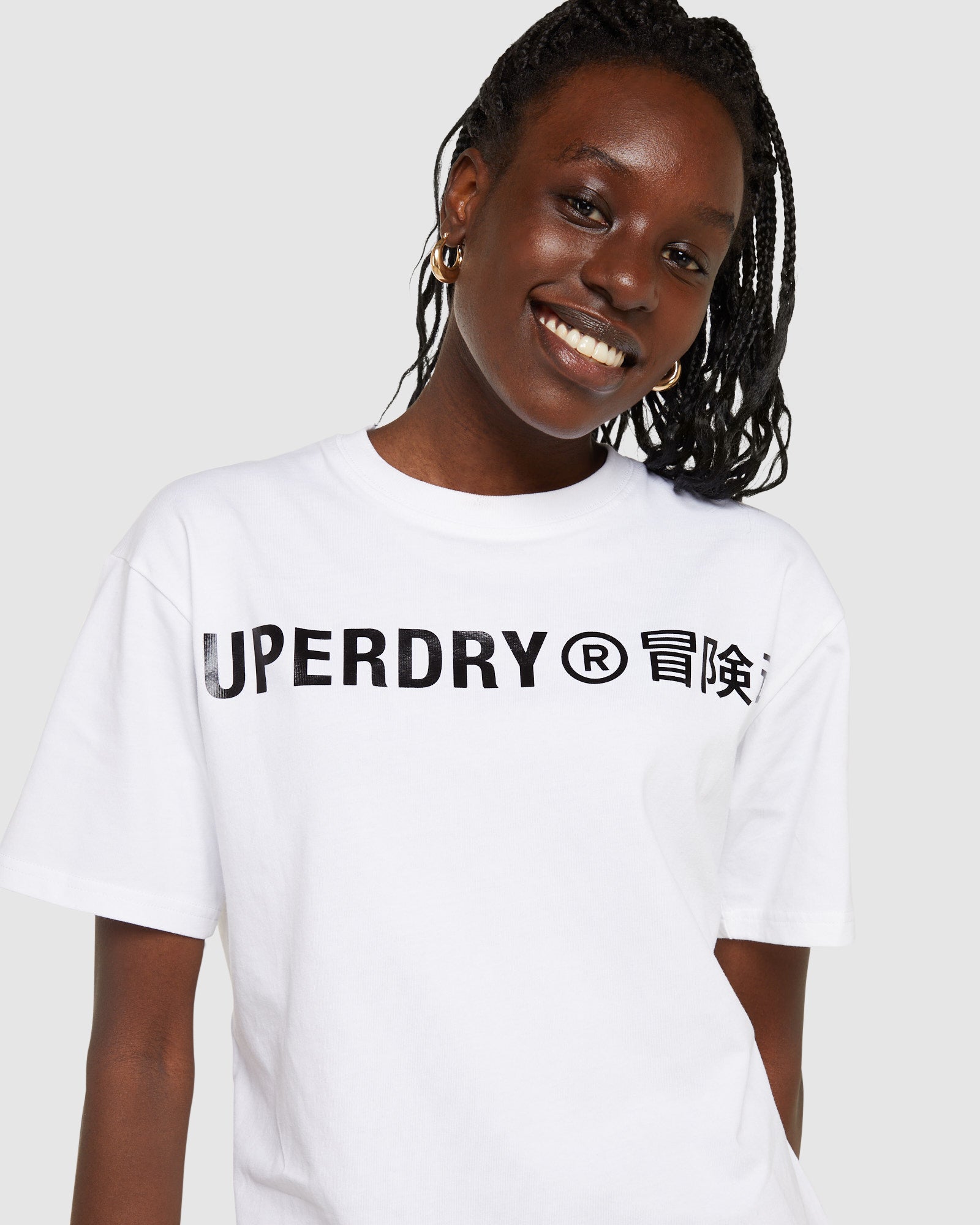 Superdry Corporate Logo Crew Bílé | 271068-YSV