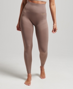 Superdry Flex Seamless Hnědé | 617294-FCZ